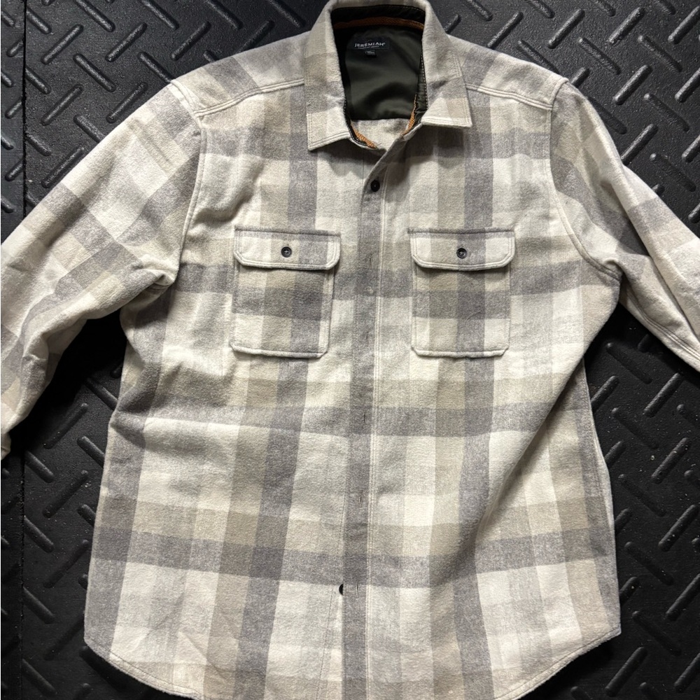 Fleece Plaid Shirt Jacket for Men
